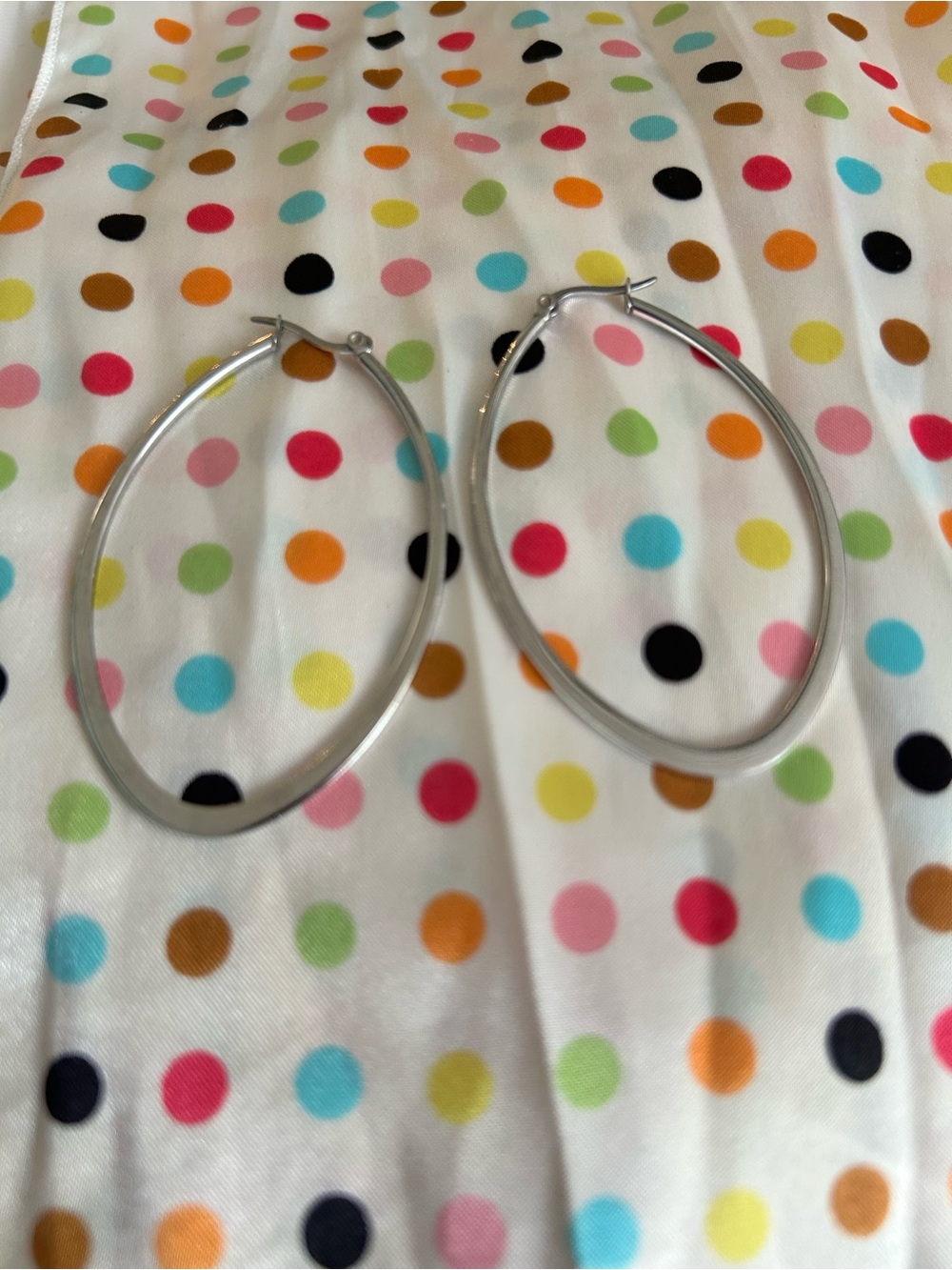 Stainless Steel Lightweight Oval Hoop Earrings